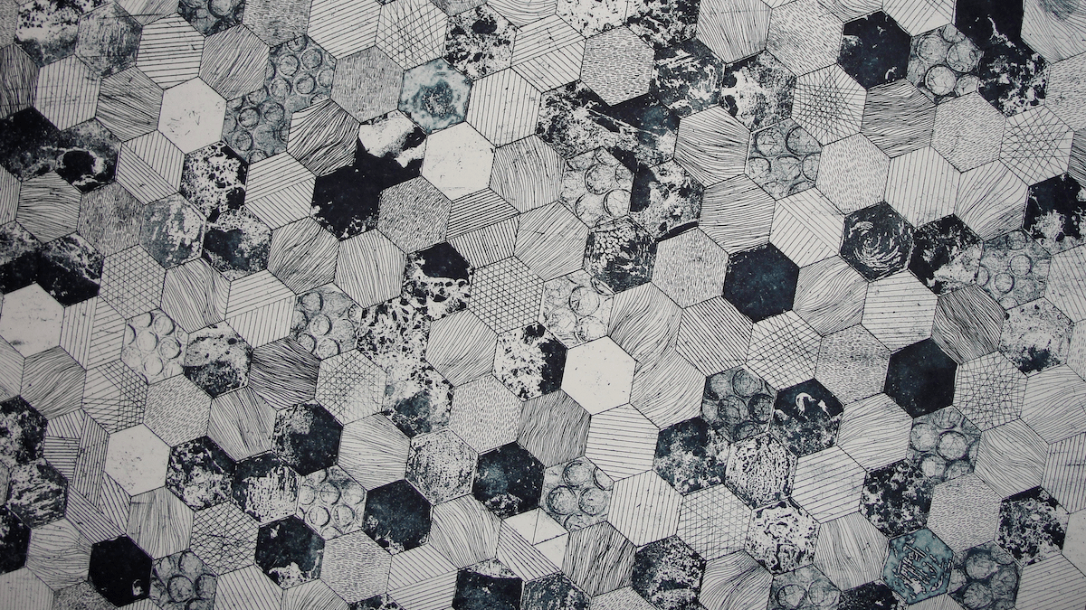 https://www.pexels.com/photo/gray-and-black-hive-printed-textile-691710/